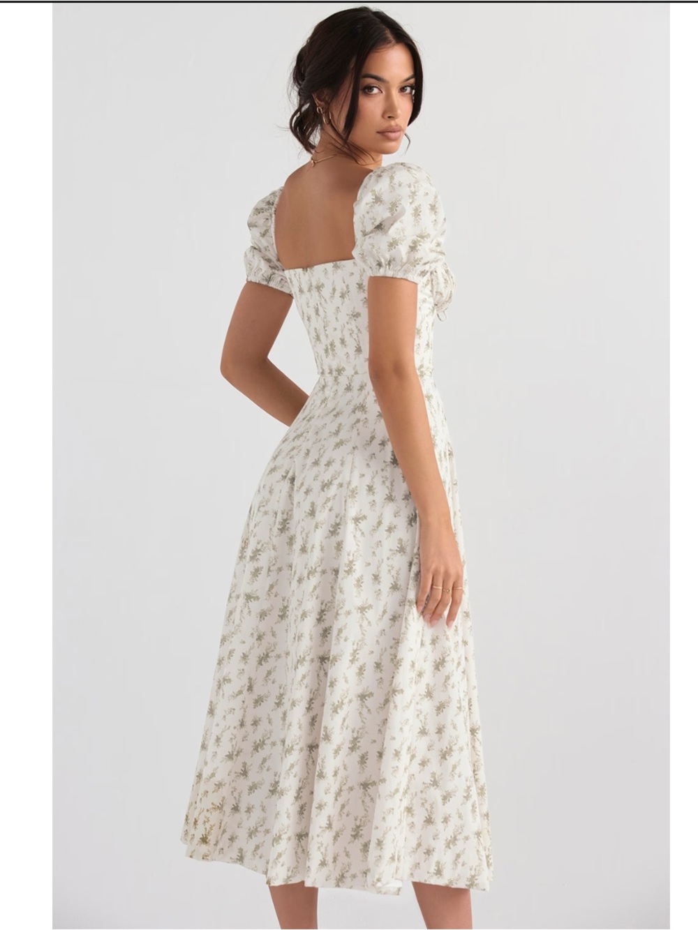 House of CB Tallulah Garden Print Puff Sleeve Midi Cottagecore Milkmaid Sundress - Picture 5 of 12